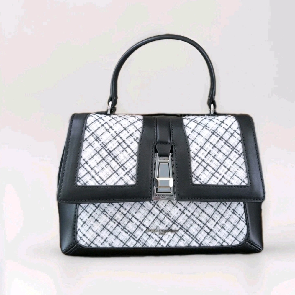 Karl Lagerfeld Black and White Satchel
